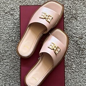 Bally Women's Blush Pink Mules Slides Sandals with Gold Accent Bally Eloise 40